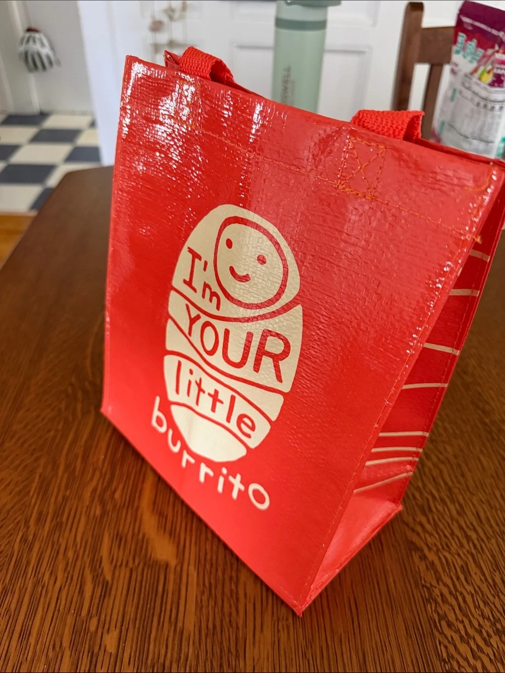 Blue Q I'm Your Little Burrito Orange Reusable Handy Tote